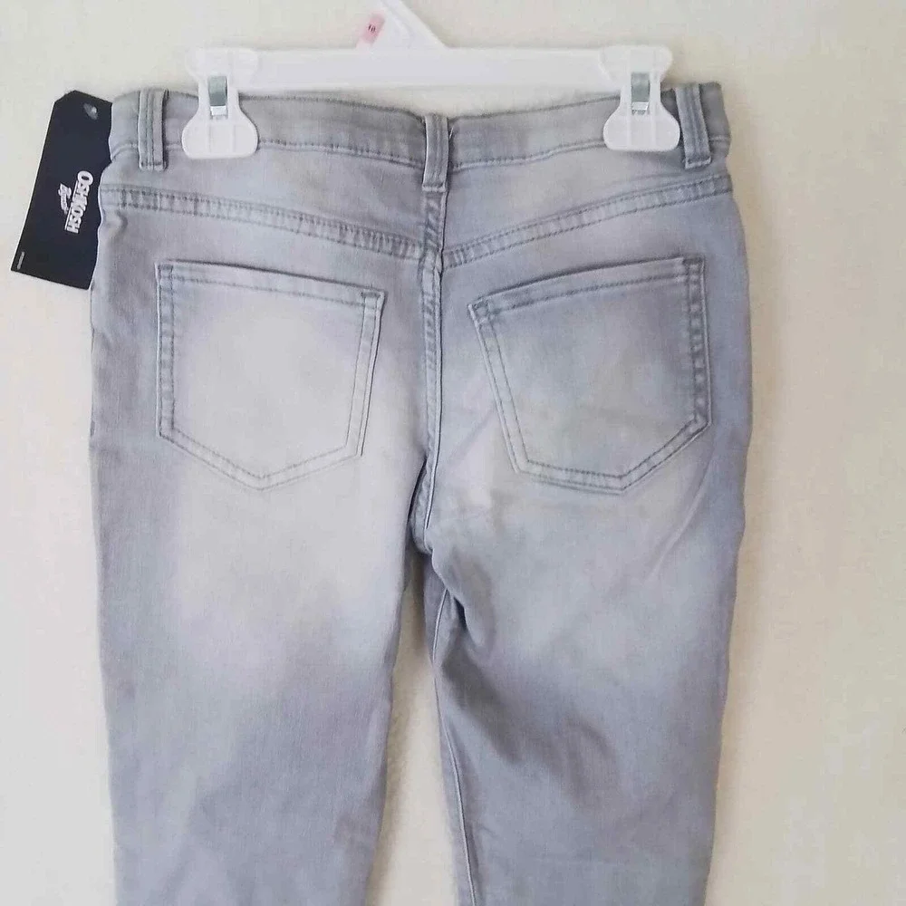OshKosh Mid Rise Jegging‎ Girl's Size 10 in Light Wash Denim w/ Distressing